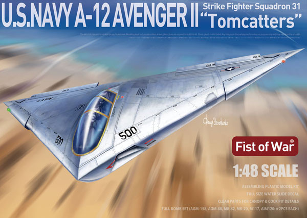 Rocket Models 1/48 美軍A-12復仇者Ⅱ VF-31 雄貓 組裝模型 Rocket Models 1/48 美軍A-12復仇者Ⅱ VF-31 雄貓 組裝模型