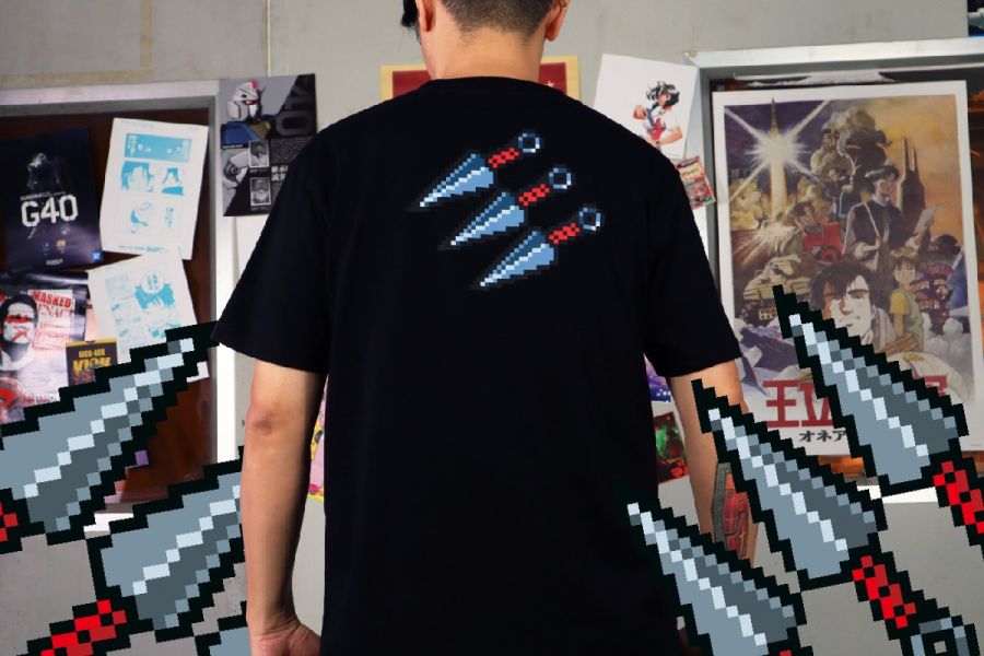 NEXTee PIXEL ADVENTURE 忍者苦無 短袖T恤 白色＆黑色 NEXTee PIXEL ADVENTURE 忍者苦無 短袖T恤 白色＆黑色