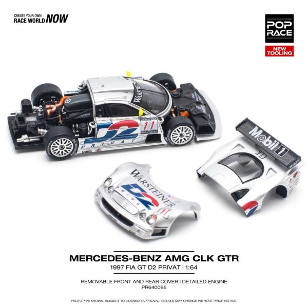 POP RACE 1/64 賓士 MERCEDES-BENZ CLK AMG GTR - 1997 FIA GT錦標賽 D2 PRIVAT車隊塗裝 PR640095 POP RACE 1/64 賓士 MERCEDES-BENZ CLK AMG GTR - 1997 FIA GT錦標賽 D2 PRIVAT車隊塗裝 PR640095