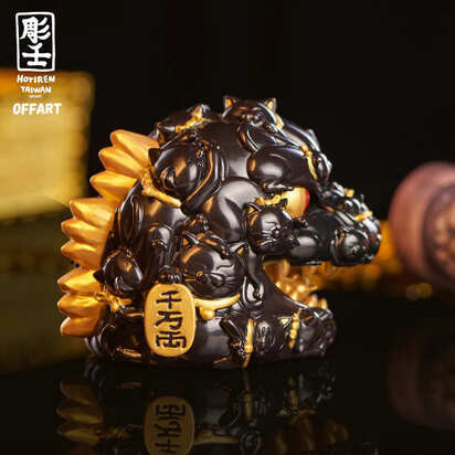 OFFART X 雕壬 百貓紅蓮 招財頭雕 墨金版 OFFART X 雕壬 百貓紅蓮 招財頭雕 墨金版