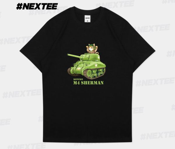 NEXTee KONEKO M4雪曼戰車 短袖T恤 黑色 NEXTee KONEKO M4雪曼戰車 短袖T恤 黑色