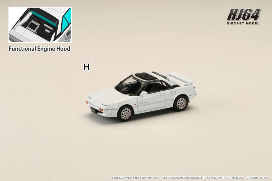 Hobby JAPAN 1/64 豐田 Toyota MR2 1600G-LIMITED SUPER CHARGER 1988 T型天窗 超級白II Hobby JAPAN 1/64 豐田 Toyota MR2 1600G-LIMITED SUPER CHARGER 1988 T型天窗 超級白II