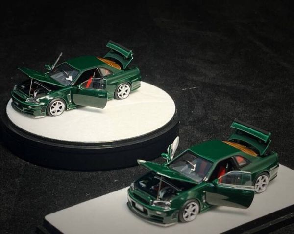 PGM 1/64 日產 Nissan GT-R R34 Z-TUNE British Green 英國綠標準版&豪華版 分別販售 PGM 1/64 日產 Nissan GT-R R34 Z-TUNE British Green 英國綠標準版&豪華版 分別販售