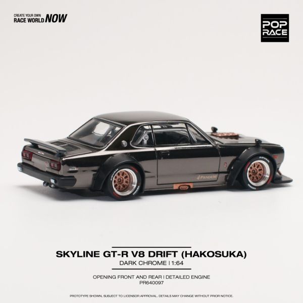 POP RACE 1/64 日產 NISSAN SKYLINE GT-R V8 DRIFT (HAKOSUKA) 電鍍黑 PR640097 POP RACE 1/64 日產 NISSAN SKYLINE GT-R V8 DRIFT (HAKOSUKA) 電鍍黑 PR640097