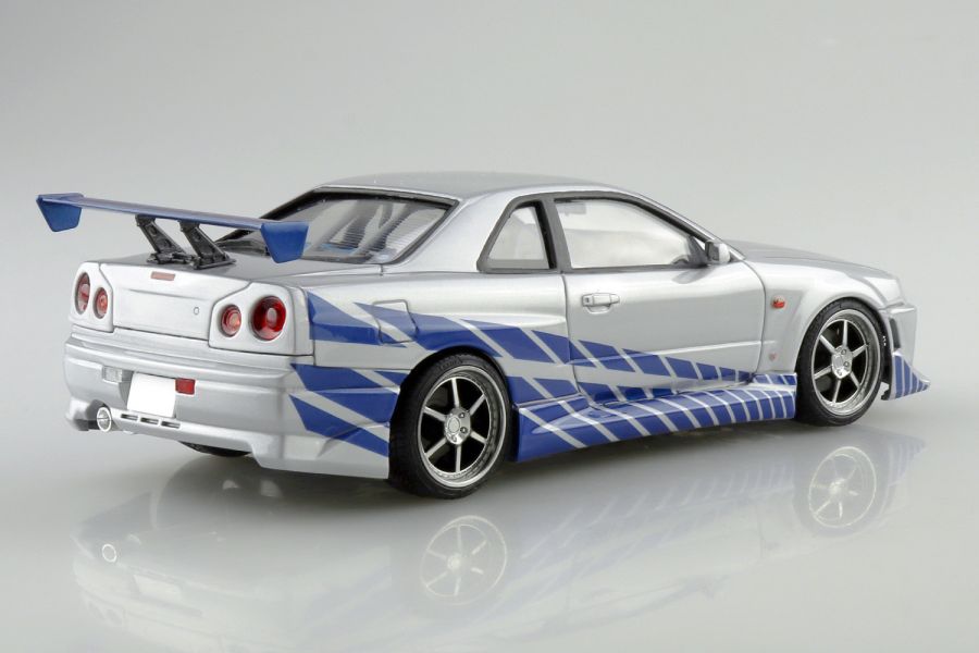AOSHIMA青島 1/24 玩命關頭2 布萊恩 R34 Skyline GT-R 組裝模型  Movie Mecha WS-02 保羅 霍克 布萊恩·歐康納,玩命關頭,保羅霍克,GTR,