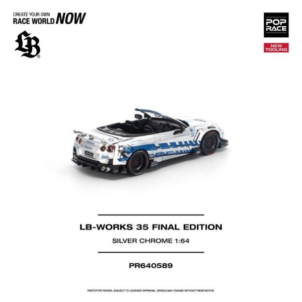 (預購) POP RACE 1/64 LB-WORKS 35GT-R FINAL EDITION SILVER CHROME PR640589 20260813 POP RACE 1/64 LB-WORKS 35GT-R FINAL EDITION SILVER CHROME PR640589