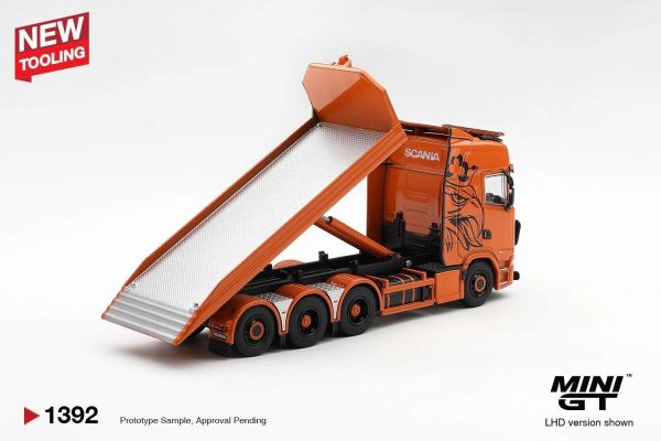 (預購) MINIGT 1/64 Scania 770S B8x4NA Hooklift Flatbed Orange｜LHD MGT01392-L / RHD MGT01392-R｜分別販售 20261008 MINIGT 1/64 Scania 770S B8x4NA Hooklift Flatbed Orange｜LHD MGT01392-L / RHD MGT01392-R｜分別販售