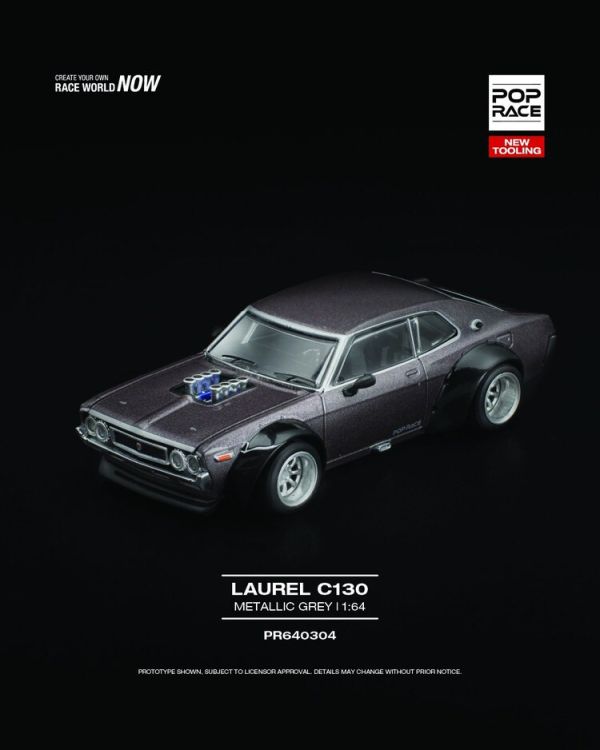 (預購) POP RACE 1/64 日產 Nissan LAUREL C130 METALLIC GREY (預購) POP RACE 1/64 日產 Nissan LAUREL C130 METALLIC GREY