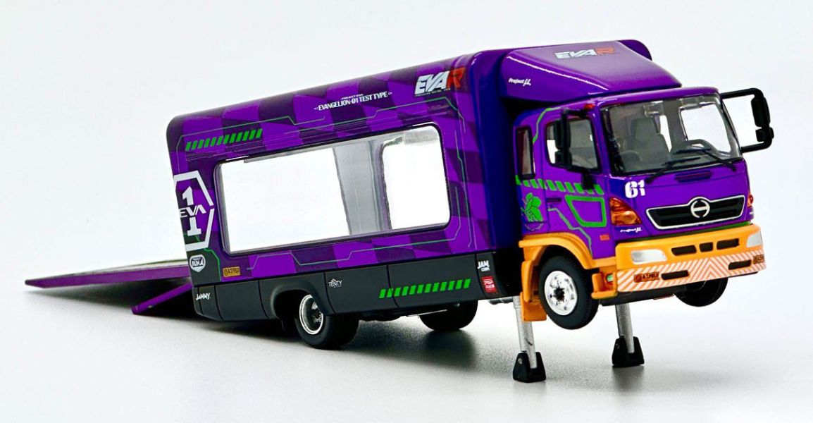 POP RACE 1/64 EVA Racing Trans Porter HINO 500 運輸車 EVA-01 初號機 新世紀福音戰士 POP RACE 1/64 EVA Racing Trans Porter HINO 500 運輸車 EVA-01 初號機