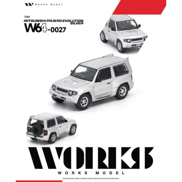 (預購) Works Model 1/64 三菱 MITSUBISHI PAJERO EVOLUTION SILVER W640027 20260915 Works Model 1/64 三菱 MITSUBISHI PAJERO EVOLUTION SILVER W640027