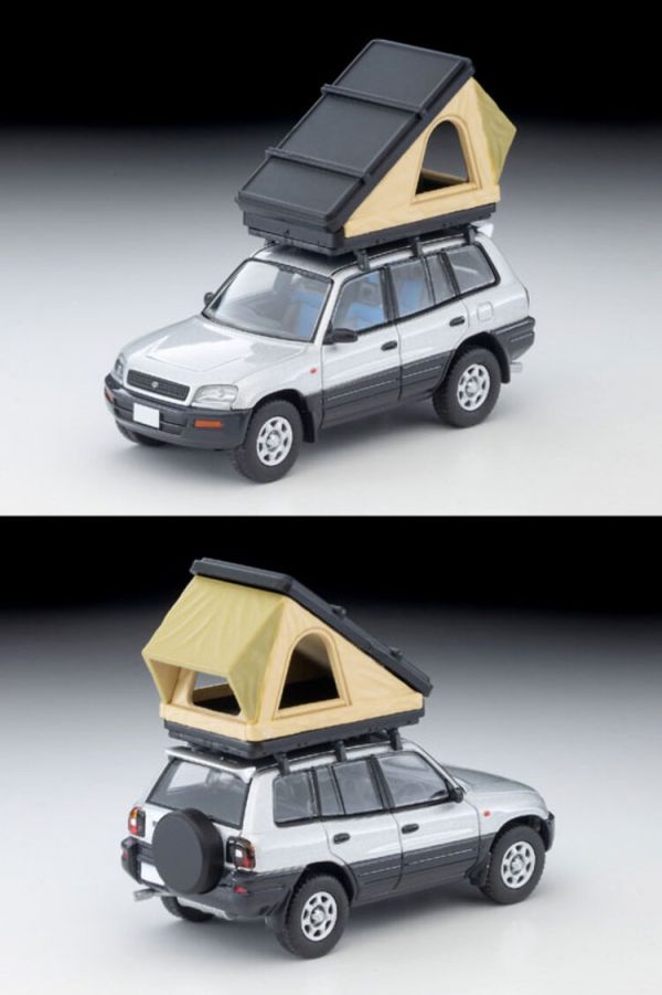 (預購) TOMYTEC 1/64 TLV-N354c 豐田 Toyota RAV4J V (silver) with tent (預購) TOMYTEC 1/64 TLV-N354c 豐田 Toyota RAV4J V (silver) with tent