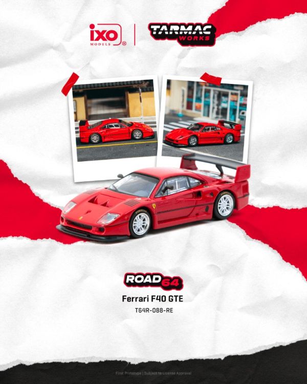 (預購) TARMAC WORKS 1/64 法拉利 Ferrari F40 GTE Red T64R-088-RE 20251208 TARMAC WORKS 1/64 法拉利 Ferrari F40 GTE Red T64R-088-RE