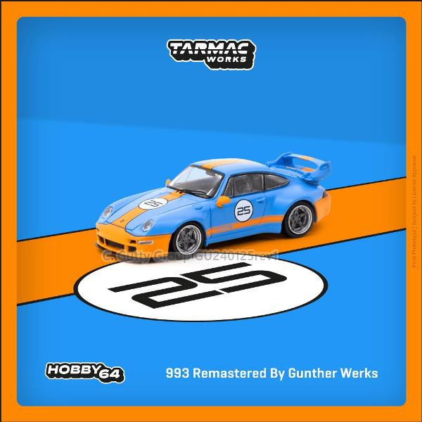 TARMAC WORKS 1/64 保時捷 Porsche 993 Remastered By Gunther Werks Blue / Orange 藍橘 TARMAC WORKS 1/64 保時捷 Porsche 993 Remastered By Gunther Werks Blue / Orange 藍橘