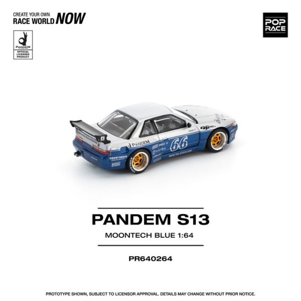 POP RACE 1/64 日產 Nissan PANDEM SILVIA S13 MOONTECH BLUE PR640264 POP RACE 1/64 日產 Nissan PANDEM SILVIA S13 MOONTECH BLUE PR640264