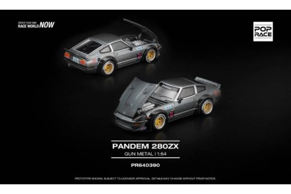 (預購) POP RACE 1/64 PANDEM 280ZX GUNMETAL PR640390 20251028 POP RACE 1/64 PANDEM 280ZX GUNMETAL PR640390