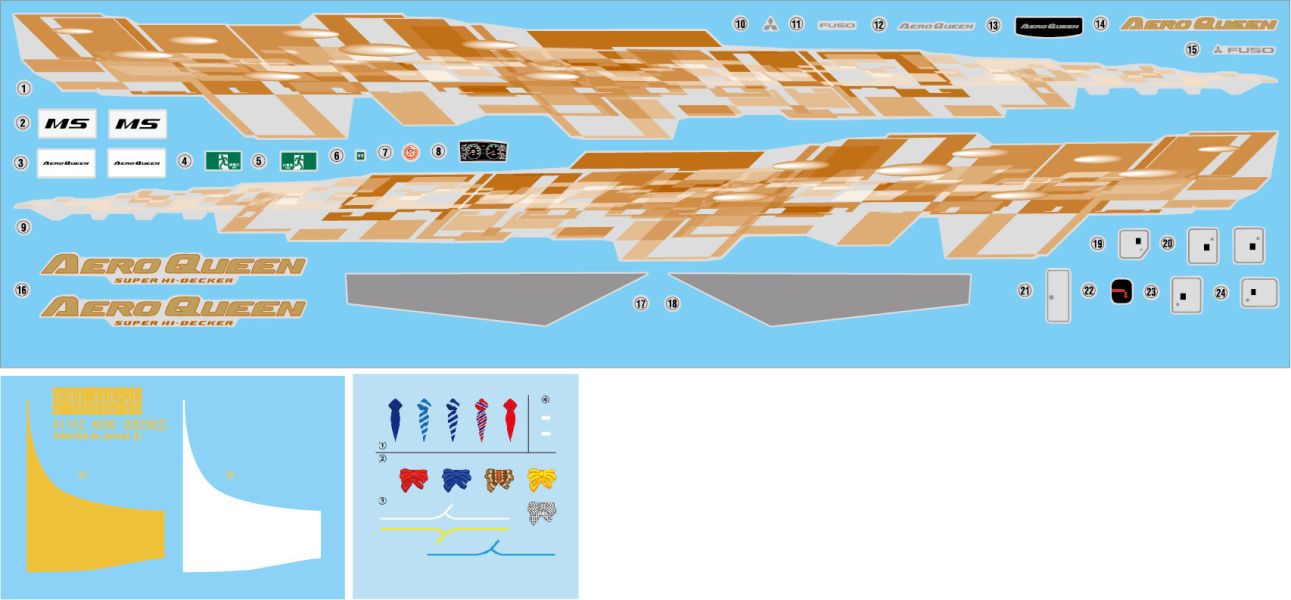 1/32 三菱 FUSO AERO QUEEN Super Hi-Decker 附駕駛及車掌小姐人形 FUJIMI 觀光巴士4EX1 組裝模型 FUJIMI,富士美,1/32,觀光巴士,HINO,SELEGA,Super,Hi-Decker,