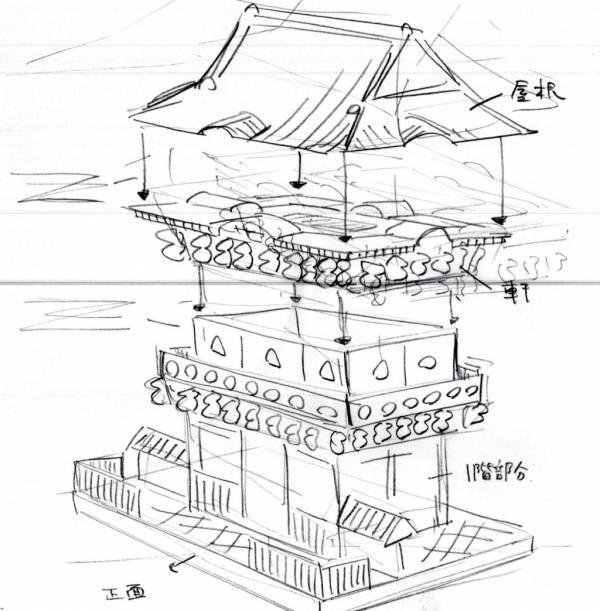 1/80 日光東照宮 陽明門 FUJIMI 建28 富士美 組裝模型 FUJIMI,日本建物,日本城堡,建,日光,東照宮,陽明門,