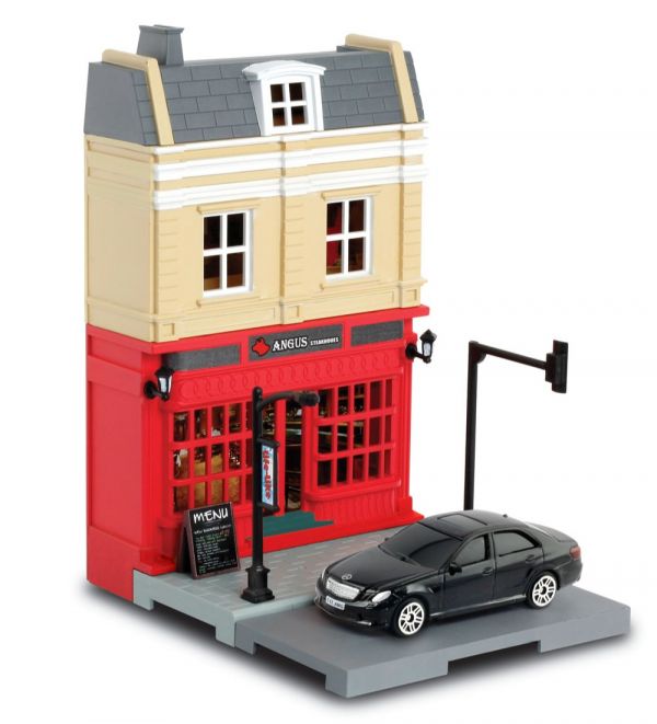 DOYUSHA / 童友社 / 1/64 / 牛排店＆賓士E63 AMG  DOYUSHA,童友社,1/64,牛排店,賓士E63 AMG 