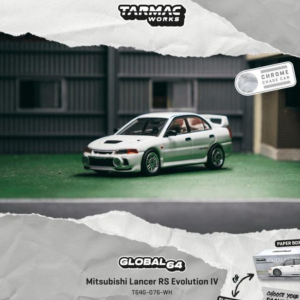 (預購) [吊卡版] Tarmac Works 1/64 三菱 GLOBAL64 9581015738238Mitsubishi Lancer RS Evolution IV White T64G-076-WH 20260824 [吊卡版] Tarmac Works 1/64 三菱 GLOBAL64 9581015738238Mitsubishi Lancer RS Evolution IV White T64G-076-WH
