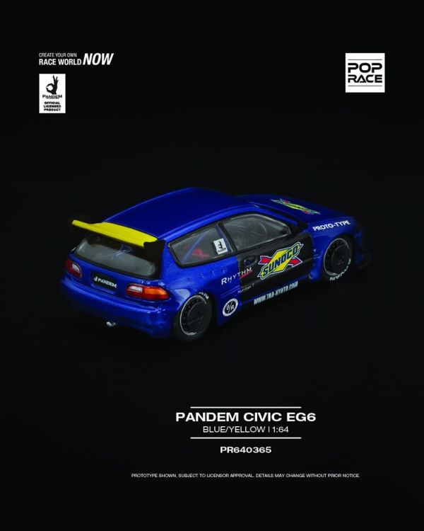 (預購) POP RACE 1/64 本田 Honda PANDEM CIVIC EG6 BLUE/BLACK (預購) POP RACE 1/64 本田 Honda PANDEM CIVIC EG6 BLUE/BLACK