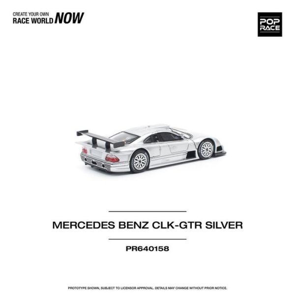 POP RACE 1/64 賓士 道路版 MERCEDES-BENZ AMG CLK GTR Silver 銀色 PR640158 POP RACE 1/64 賓士 道路版 MERCEDES-BENZ AMG CLK GTR Silver 銀色 PR640158