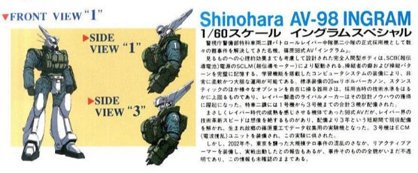 BANDAI 1/60 機動警察 09 AV-98 英格蘭姆鎮暴裝備     BANDAI 1/60 機動警察 09 AV-98 英格蘭姆鎮暴裝備    
