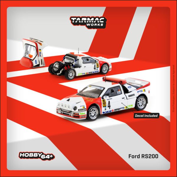 TARMAC WORKS 1/64 福特 Ford RS200 Rallye Catalunya 1986 T64P-001-86RC04 TARMAC WORKS 1/64 福特 Ford RS200 Rallye Catalunya 1986 T64P-001-86RC04