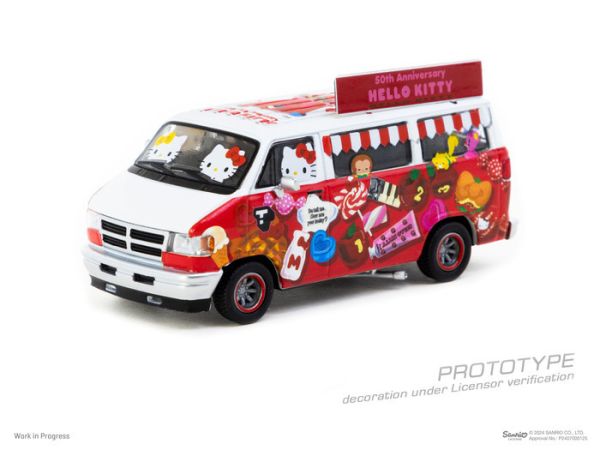 TARMAC WORKS 1/64 道奇 Dodge Van Hello Kitty Food Truck TARMAC WORKS 1/64 道奇 Dodge Van Hello Kitty Food Truck