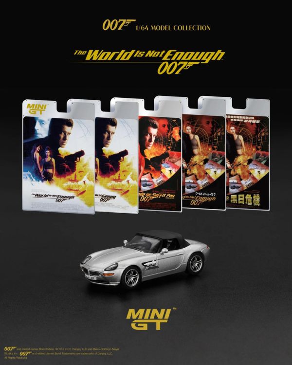(預購) [吊卡版] MINIGT 1/64 寶馬 BMW Z8 "The World Is Not Enough" 詹姆士龐德 007 縱橫天下 English Blister Packaging 英文吊卡版 MGT00906-007E (預購) [吊卡版] MINIGT 1/64 寶馬 BMW Z8 "The World Is Not Enough" 詹姆士龐德 007 縱橫天下 English Blister Packaging 英文吊卡版 MGT00906-007E