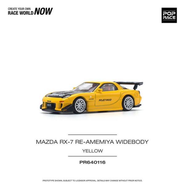 POP RACE 1/64 馬自達 MAZDA RX-7 (FD3S) RE-AMEMIYA WIDEBODY RE雨宮 寬體RX7 黃色 PR640116 POP RACE 1/64 馬自達 MAZDA RX-7 (FD3S) RE-AMEMIYA WIDEBODY RE雨宮 寬體RX7 黃色 PR640116