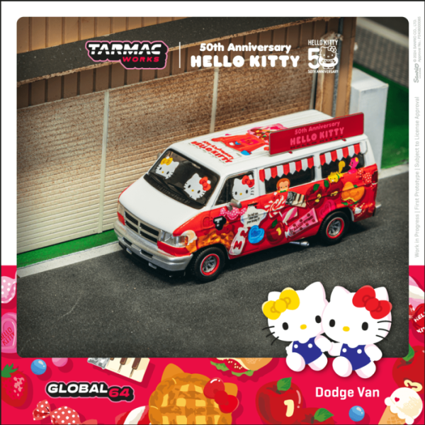 TARMAC WORKS 1/64 道奇 Dodge Van Hello Kitty Food Truck TARMAC WORKS 1/64 道奇 Dodge Van Hello Kitty Food Truck