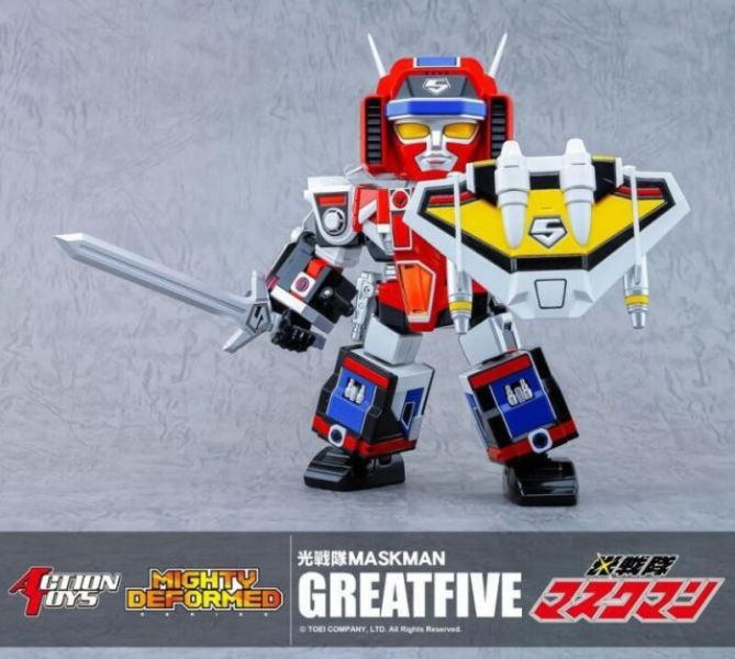 ACTION TOYS MIGHTY DEFORMED 光戰隊覆面人 Great Five 可動完成品 ACTION TOYS MIGHTY DEFORMED 光戰隊覆面人 Great Five 可動完成品