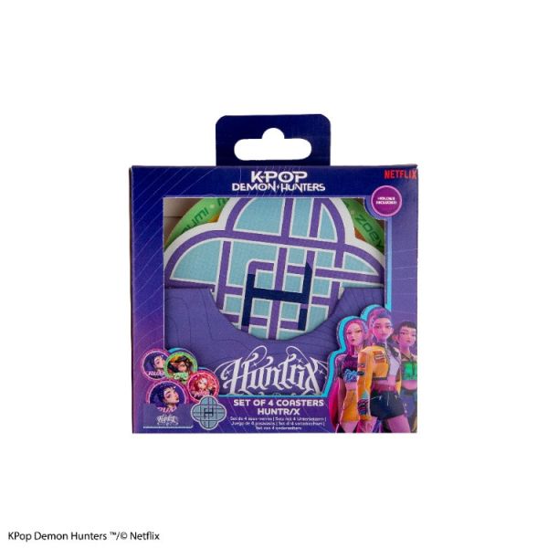 KPOP 獵魔女團 Demon Hunters 豪華杯墊套組 HUNTR/X 女團 4入販售 KPOP 獵魔女團 Demon Hunters 豪華杯墊套組 HUNTR/X 女團 4入販售