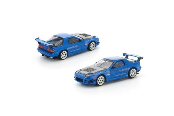 POP RACE 1/64 馬自達 MAZDA RX7 (FC3S) RE-AMEMIYA RE-AMEMIYA BLUE PR640290 POP RACE 1/64 馬自達 MAZDA RX7 (FC3S) RE-AMEMIYA RE-AMEMIYA BLUE PR640290