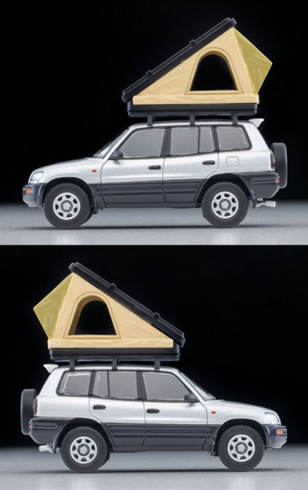(預購) TOMYTEC 1/64 TLV-N354c 豐田 Toyota RAV4J V (silver) with tent (預購) TOMYTEC 1/64 TLV-N354c 豐田 Toyota RAV4J V (silver) with tent
