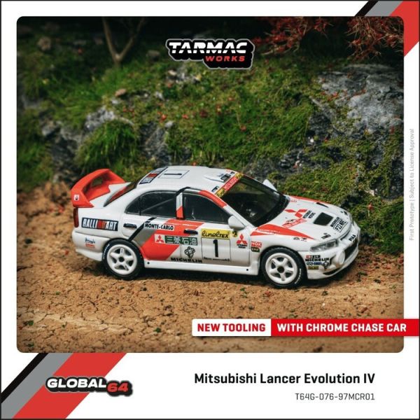 (預購) TARMAC WORKS 1/64 三菱 Mitsubishi Lancer Evolution IV Rallye Monte-Carlo 1997 T64G-076-97MCR01 (預購) TARMAC WORKS 1/64 三菱 Mitsubishi Lancer Evolution IV Rallye Monte-Carlo 1997 T64G-076-97MCR01