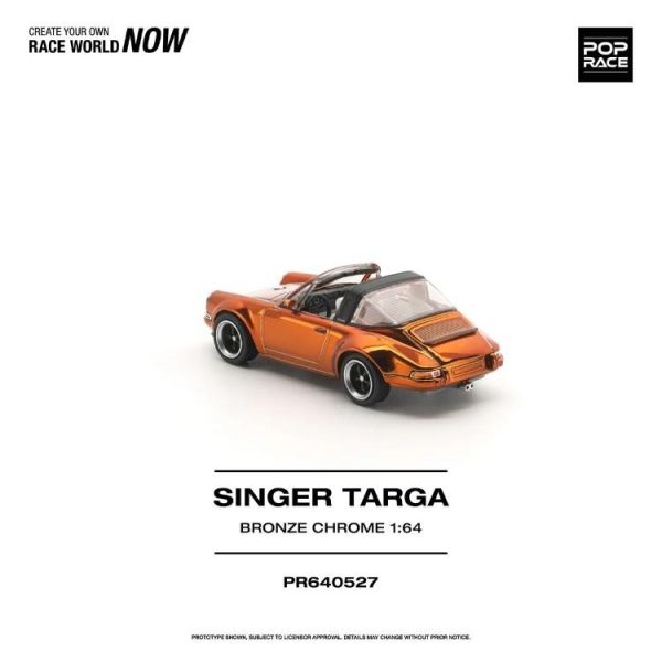 (預購) POP RACE 1/64 SINGER TARGA BRONZE CHROME PR640527 20260527 POP RACE 1/64 SINGER TARGA BRONZE CHROME PR640527