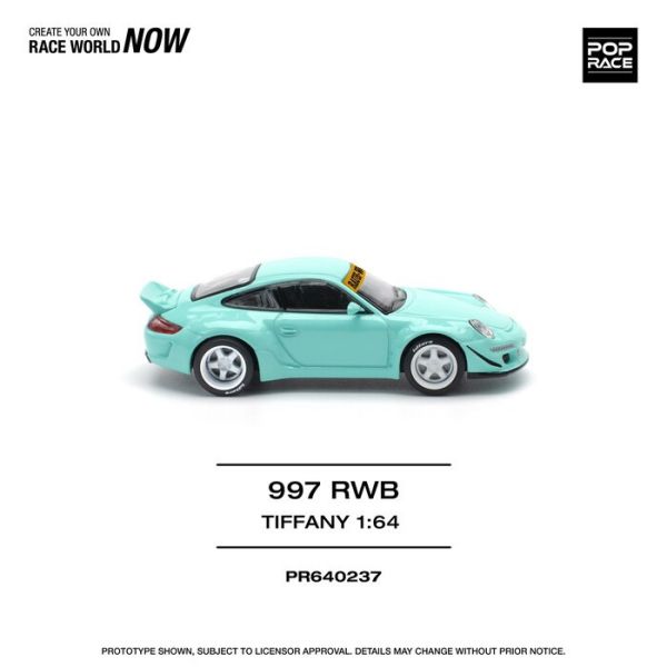 POP RACE 1/64 保時捷 Porsche RWB 997 TIFFANY BLUE PR640237 POP RACE 1/64 保時捷 Porsche RWB 997 TIFFANY BLUE PR640237
