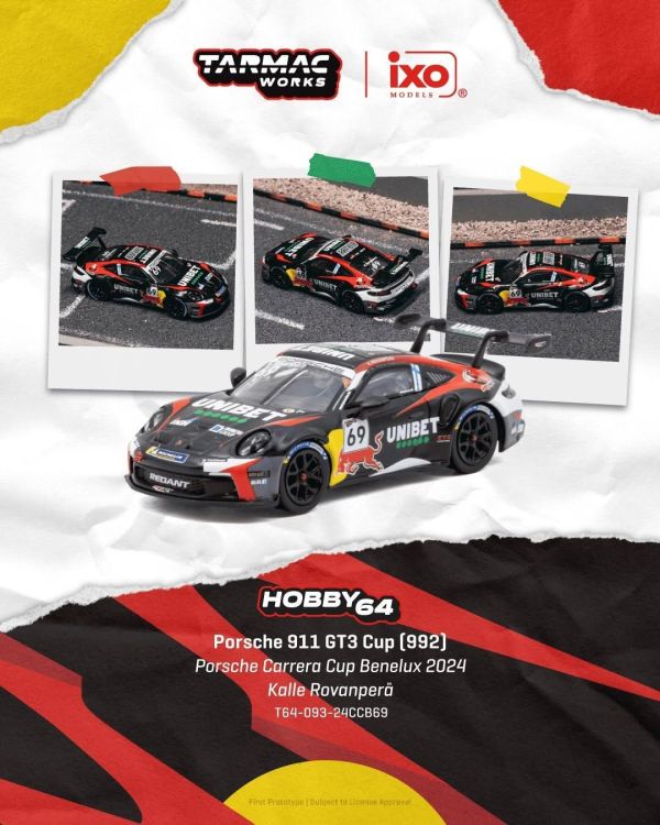 (預購) TARMAC WORKS 1/64 保時捷 HOBBY64 Porsche 911 GT3 Cup (992) Porsche Carrera Cup Benelux 2024 T64-093-24CCB69 20261005 TARMAC WORKS 1/64 保時捷 HOBBY64 Porsche 911 GT3 Cup (992) Porsche Carrera Cup Benelux 2024 T64-093-24CCB69