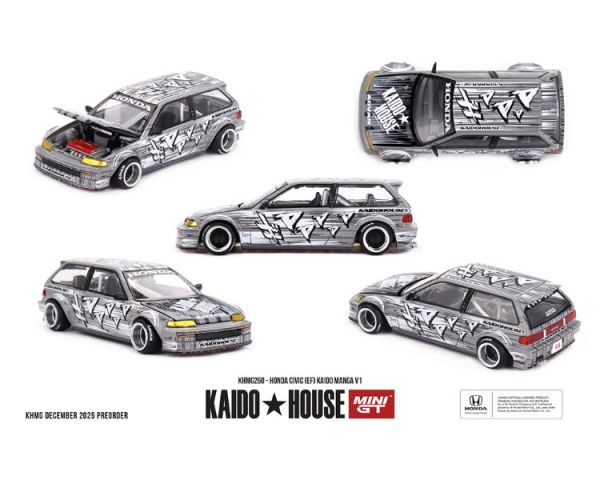 (預購) KAIDO HOUSE x MINIGT 1/64 本田 Honda Civic (EF) Kaido Manga V1 KHMG260 20251218 KAIDO HOUSE x MINIGT 1/64 本田 Honda Civic (EF) Kaido Manga V1 KHMG260