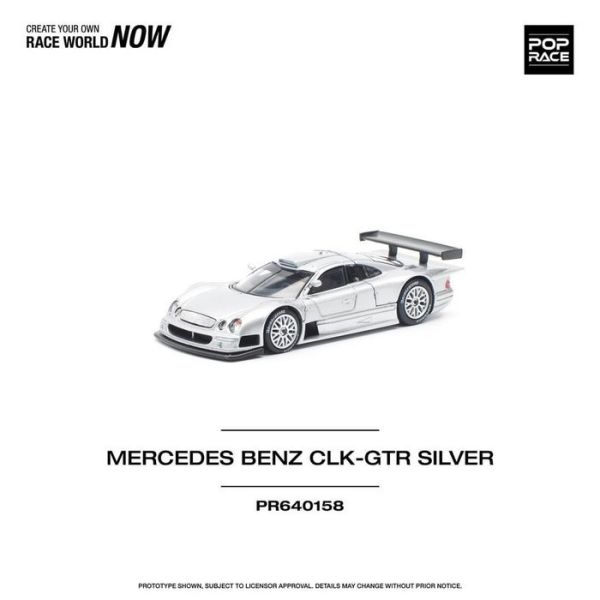 POP RACE 1/64 賓士 道路版 MERCEDES-BENZ AMG CLK GTR Silver 銀色 PR640158 POP RACE 1/64 賓士 道路版 MERCEDES-BENZ AMG CLK GTR Silver 銀色 PR640158