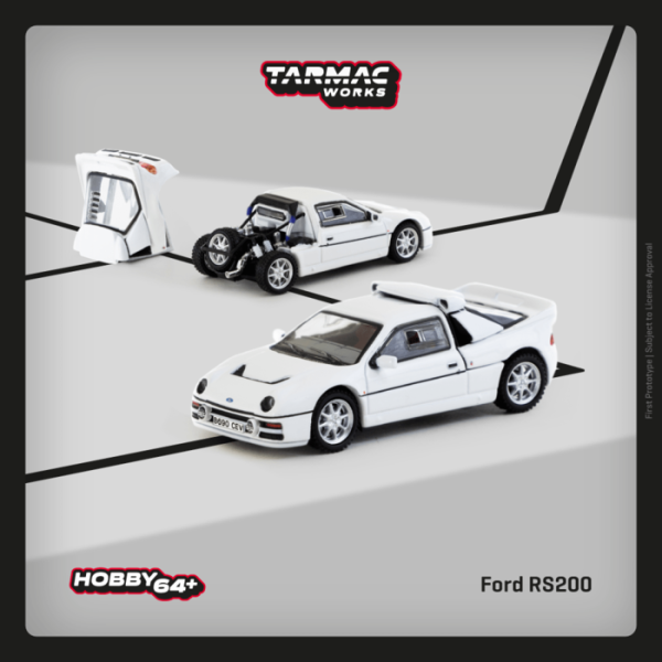 TARMAC WORKS 1/64 福特 Ford RS200 White T64P-001-WH TARMAC WORKS 1/64 福特 Ford RS200 White T64P-001-WH