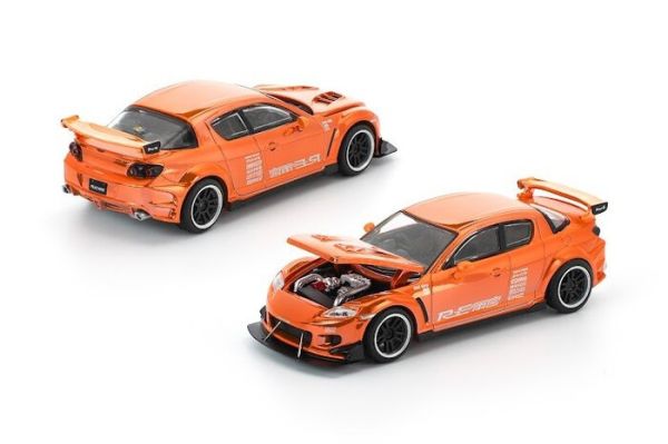 POP RACE 1/64 馬自達 MAZDA RX-8 RE-AMEMIYA CHROME ORANGE PR640281 POP RACE 1/64 馬自達 MAZDA RX-8 RE-AMEMIYA CHROME ORANGE PR640281