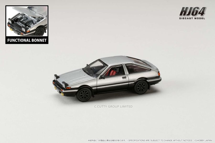 Hobby JAPAN 1/64 豐田 Toyota SPRINTER TRUENO GT APEX (AE86) JDM Style 銀黑 Hobby JAPAN 1/64 豐田 Toyota SPRINTER TRUENO GT APEX (AE86) JDM Style 銀黑