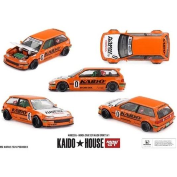 (預購) MINIGT 1/64 本田 Honda Civic (EF) Kaido Sports V1 KHMG265 20260319 MINIGT 1/64 本田 Honda Civic (EF) Kaido Sports V1 KHMG265