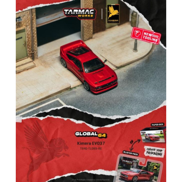 (預購) [吊卡版] TARMAC WORKS 1/64 Kimera GLOBAL64 Kimera EVO37 Red T64G-TL089-RE 20260525 [吊卡版] TARMAC WORKS 1/64 Kimera GLOBAL64 Kimera EVO37 Red T64G-TL089-RE