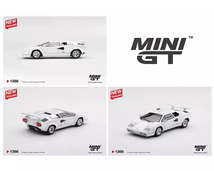 (預購) [吊卡版] MINIGT 1/64 藍寶堅尼 Lamborghini Countach LP500S White LHD MGT01366-BL 20260827 [吊卡版] MINIGT 1/64 藍寶堅尼 Lamborghini Countach LP500S White LHD MGT01366-BL