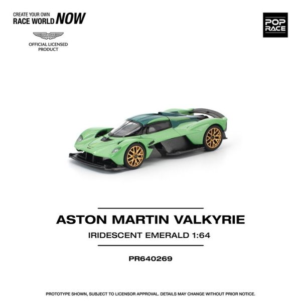 POP RACE 1/64 奧斯頓·馬丁 ASTON MARTIN VALKYRIE IRIDESCENT EMERALD PR640269 POP RACE 1/64 奧斯頓·馬丁 ASTON MARTIN VALKYRIE IRIDESCENT EMERALD PR640269