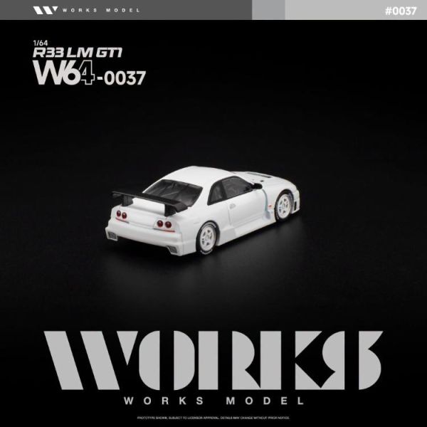 (預購) WORKS MODEL 1/64 R33 LM 1995 GT1 WHITE W640037 20260708 WORKS MODEL 1/64 R33 LM 1995 GT1 WHITE W640037