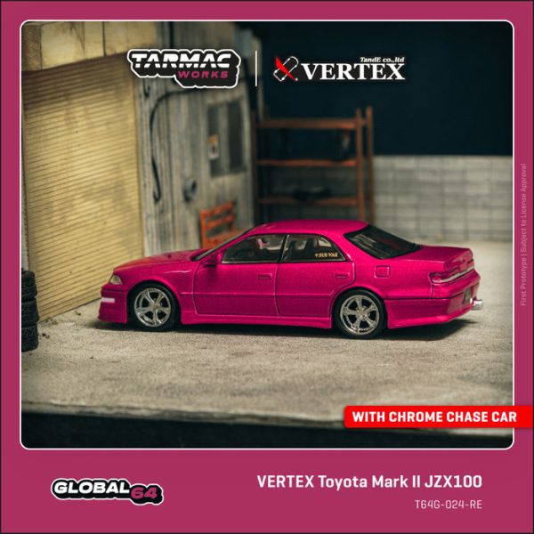 TARMAC WORKS 1/64 豐田 VERTEX Toyota Mark II JZX100 Red Metallic T64G-024-RE TARMAC WORKS 1/64 豐田 VERTEX Toyota Mark II JZX100 Red Metallic T64G-024-RE